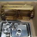 Chafing Dishes for Buffet 4 Pack, [Elegant Gold and Silver] Stainless Steel Chafing Dish Buffet Set, 9QT No-Finger Cut Roll Edge Chafers and Buffet Warmers Sets for Party (Gold 1/2 Panx2+Full Panx2)