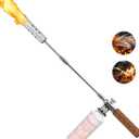 HengLiSam Removable Butane Torch for Firewood starting Charcoal starters Fire starter Weed torches, Grill starter torch Compatible with Butane Gas Canisters and Blend Isobutane Fuel (Silvery)