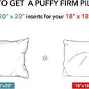 Oubonun 20 x 20 Throw Pillow Inserts (Set of 2) with 100% Cotton Cover - 20 Inch Square Interior Decorative Sofa Pillow Insert Pair - White Couch Pillow