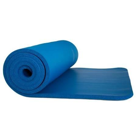 Outdoors Foam Sleeping Pad for Camping – 0.75-Inch Waterproof NBR Foam Mat with Carry Strap – Lightweight, Non-Slip Roll Up Sleeping Pad for Tents, Cots, Hiking, or Sleepovers (Blue)