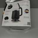 Elite Gourmet 1.7L Dual Wall Cool Touch Electric Tea Kettle, Borosilicate Glass, 304 Stainless Steel Interior, Programmed Digital Touchscreen, Keep Warm, Auto Off & Audible Indicator, Black (1.8 Quarts)