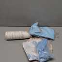 MEHOFOND Fall Pumpkin Baby Shower Decorations Boho Floral Little Pumpkin Party Supplies Blue Disposable Tableware Set 193 Pcs Plates Napkins Plastic Tablecloth for Boy Baby Shower Party