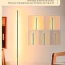 EDISHINE LED Corner Lamp, Set of 2 Minimalist Dimmable Light with Remote, 57.5" Tall Slim Sleek Floor Lamps for Living Room, Bedroom, Office, 7 Color Temperature 2700-6000K, (Silver)