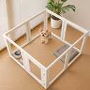 EVERFRONT Clear Acrylic Dog Playpen Indoor Puppy Playpen, 24" H, 8 Panels
Safer by Design:No Screws, No Bars, Open View, Double-Lock, Tool-Free Setup, DIY Shapes, Puppy/Small Dog/Rabbit/Small Animals