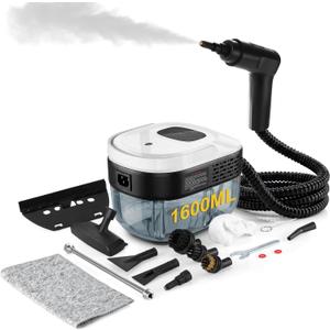 2500W Portable Handheld Steam Cleaner,54oz Large Capacity,3-Level Adjustable Handle,15s Fast Heating Steamer for Cleaning with 20 Pcs Accessories,Plug-and-Play Steam Cleaner for Home-Bright white