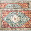 2 Pcs Washable Indoor Doormat 18" x 30" Non Slip Retro Floor Mat Area Rug Absorbent Entrance Rug Distressed, Accent Throw Rug for Bedroom Kitchen Entryway Bathroom (Tribal)