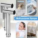 2 Pack Handheld Toilet Bidet Sprayer, Adjustable Water Pressure Stainless Steel Jet Spray Attachment with Hose for Feminine Wash, Cloth Diaper, Pet Shower, Bathroom Cleaning