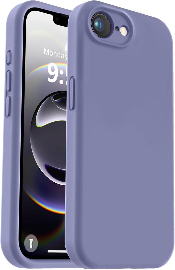Vooii Compatible with iPhone 17e Case and for iPhone 16e Case, Liquid Silicone Upgrade [Camera Protection] [Anti-Scratch Microfiber Lining] Shockproof Phone Case for iPhone 17e/16e 6.1" -Lavender Grey