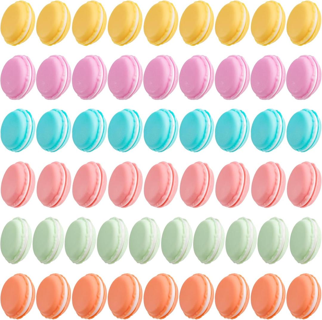Elsjoy 54 Pack Mini Macaron Storage Boxes, Macaron Jewelry Storage Cases Cute Macaron Pill Boxes, Colorful Macaron Shaped Containers Trinket Boxes for Earring, Necklace, Pill, Travel