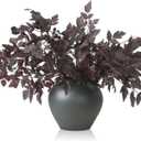 Lyrow 6 Pack Artificial Cimicifuga Plant Leaf Spray Faux Plum Cimicifuga Ramosa Leaf Branch Faux Fall Spray Silk Plants for Home Vase Wedding Garden Farmhouse Table Mantel Decor (18 Inches)