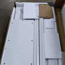 43" Large Vanity Desk with 30" HD Lighted Mirror, Modern Vanity Desk with Mirror and Lights, Makeup Vanity with 5 Drawers and Storage Shelves and Charging Station, White