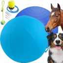 Tnoay 25'' Herding Ball for Dogs Horse with Cover | Dual Layered Herding Dog Jolly Ball for Australian Shepherds with Hand Pump | Herding Toys for Dog | Blue