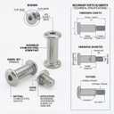 NACX 5/16"(8mm) Screw Post, Male M6 x 35mm Binding Bolts Fastener, 304 Stainless Steel, 10Sets