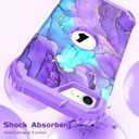 Hocase for iPhone SE 2022/2020 Case, Heavy Duty Shockproof Protection Hard Plastic+Silicone Rubber Hybrid Protective Case for iPhone SE 3rd/2nd Generation (4.7") - When Purple Meets Blue