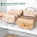 2 Pack Acrylic Purse Organizer for Closet, 8-Slot Bag & Purse Organizer, No Assembly, Clear Handbag Storage Shelf .for Shelf Divider Handbags, Clothes, Sweater