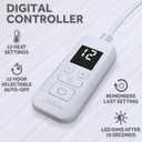 Sunbeam Electric Heated Mattress Pad Soft Cozy Fabric Fast Heating 12 Heat Settings 12-Hour Auto Shut-Off Deep Pocket Skirt Machine Washable King 80" x 76" (White Non-woven)