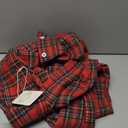 Lacozy Womens Buffalo Plaid Flannel Shirt Long Sleeve Collar Button Down Blouses Tops (Medium, Red Green Plaid)