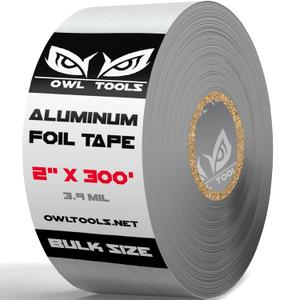 Aluminum Foil HVAC Tape (2" x 300' - 5X Longer Than The Competition) 3.9 mil - Perfect for Ductwork, Insulation, Dryer Vents, AC, & More!