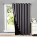 NICETOWN Total Shade Patio Door Curtain, Heavy-Duty Full Light Shading Sliding Door Drape Room Divider Curtain, Vertical Blinds for Window1 Panels, 100 inches Wide x 84 inches Long, Gray (Grey)