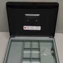 SentrySafe Black Money Saving Box with Cash Tray and Key Lock, Portable Safe Box with Carrying Handle, 0.21 Cubic Feet, 3.75 x 12 x 9.3 Inches, CB-12