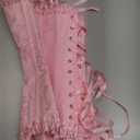 SZIVYSHI Corset Tops for Women, Bustier Shapewear Lingerie, Lace Waist Push Up Bodysuit (Small, Powder Pink)