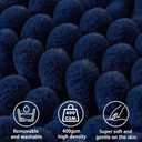 Headboard Pillow + A Long Neck Roll Pillow Body Pillow，Faux Fur Headboard Wedge Pillow with Removable Cover (Blue, Twin：39x8x20 inches)