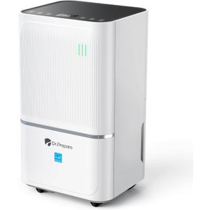 DR.PREPARE 2600 Sq.Ft Energy Star Dehumidifier, Max 38 Pints, Dehumidifier for Basement, Bedroom, bathroom with Drain Hose, Intelligent Humidity Control, Dry Clothes, 3 Modes, Sleep Mode, 24H Timer