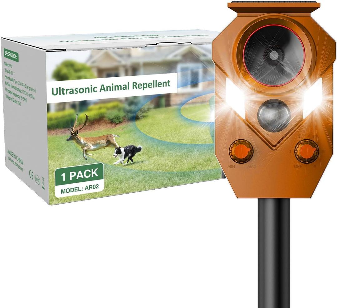 Solar Ultrasonic Animal Repellent Outdoor-Orange