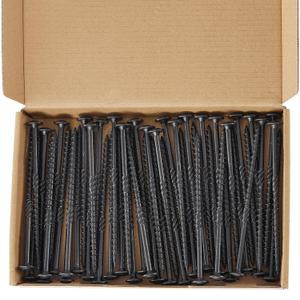 50 PCS #14 x 4 Inch Exterior Wood Screws with T30 Torx Drive Head, Black Epoxy Coated Rust-Resistant Outdoor Decking Screws for Fence & Timber, Partially Threaded Carbon Steel Construction Screws