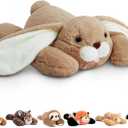 Niuniu Daddy 20" | 3.3 Pound Bunny Weighted Stuffed Animals for Kids Adults, Soft Rabbit Plush Animal Calming Toys for Sleeping, Cute Body Pillow for Presents Birthday Christmas Holiday Easter Gifts