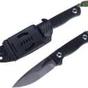 MASALONG kni244 Super Hard Tactical Outdoor Camping D2 steel fixed blade knives (black)