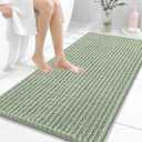 OLANLY Long Bathroom Rugs Runner 47x24, Thick Soft and Absorbent Chenille Bath Mat, Non-Slip, Machine Washable Quick Dry Bath Rugs for Tub Shower Floor, Home Decor Accessories, Sage Green