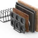Cutting Board Organizer Kitchen Organizer Rack for Cutting Board, Bakeware, and Cookie Sheet, 5-Slot Heavy-Duty Steel Cookware Holder,Rust-Resistant with Anti-Slip Feet (2, Small)