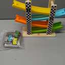 Toddler Toys for 1 2 Year Old Boy and Girl Gifts Wooden Race Track Car Ramp Racer with 4 Mini Car