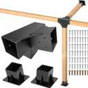 15 Lean Pergola Kit 4x4(Inner 3.64x3.64), 4-Way Slanted Pergola Roof Bracket, Post Base-Angled 4x4 Wood Post Bracket-DIY Gazebo Brackets-Hardware Kit for Outdoor Wood Beam Post Sunroom Carport Cabin