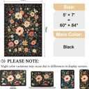 DUKINO 5x7 Area Rug, Floral Design, Lightweight Non Slip Washable, Indoor Low Pile & Non-Shedding Boho Rug for Bedroom, Living Room, Dining Room, Black