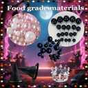 42 Pcs Witch Party Decorations Kit - Halloween Cake Toppers with Black Balloons, Silver Crown, Witch Hat & Glitter Balls for Birthday, Fantasy Party Supplies (Transparent ball+Silver Crown)