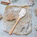 Tovolo Nordic Trees Woodland Christmas Holiday Silicone Spatula with Wood Handle for Cooking Baking Mixing Stirring, Spatulart Silicone Kitchen Utensils Winter Holiday Decor BPA Free Heat Resistant