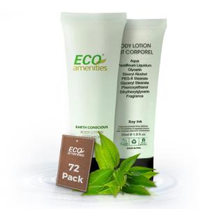 ECO AMENITIES Transparent Tube Flip Cap Individually Wrapped 30ml Body Lotion, 72 Tubes per Case by ECO Amenities (1 Fl Oz (Pack of 72))