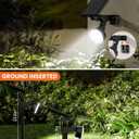 Solar Spotlights Outdoor Waterproof IP67,Cool White LED Floodlight,4 Pack,360Adjustable Prowered Panel,3 Lighting Modes,Garden Decor Outside Spot Lights Focus for Yard/Landscape/House/Lawn/Patio/Tree