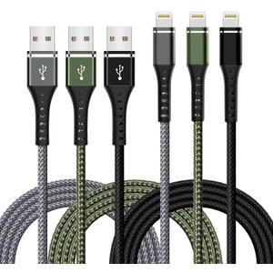 [Apple MFi Certified] iPhone Charger Fast Charging 3-Pack 3FT Lightning Cable Nylon Braided iPhone Charger Cord Compatible with iPhone 14 13 12 11 Pro Max XR XS X 8 7 6 Plus SE iPad and More 3FT