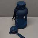 AQUAFIT 64 oz Water Bottle with Time Marker - Straw & Chug Lid - BPA Free Half Gallon Gym Water Bottle with Handle - Big Gallon Jug (Nebula, 64 Ounces)