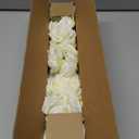 ATFL Artificial Satin Rose Flower Heads, 48 Pcs Silk Rose Heads with Stems, 3.3'' Rose Artificial Flowers Bulk, Artificial Rose Flower Heads for DIY Crafts Bouquet (48, Ivory)