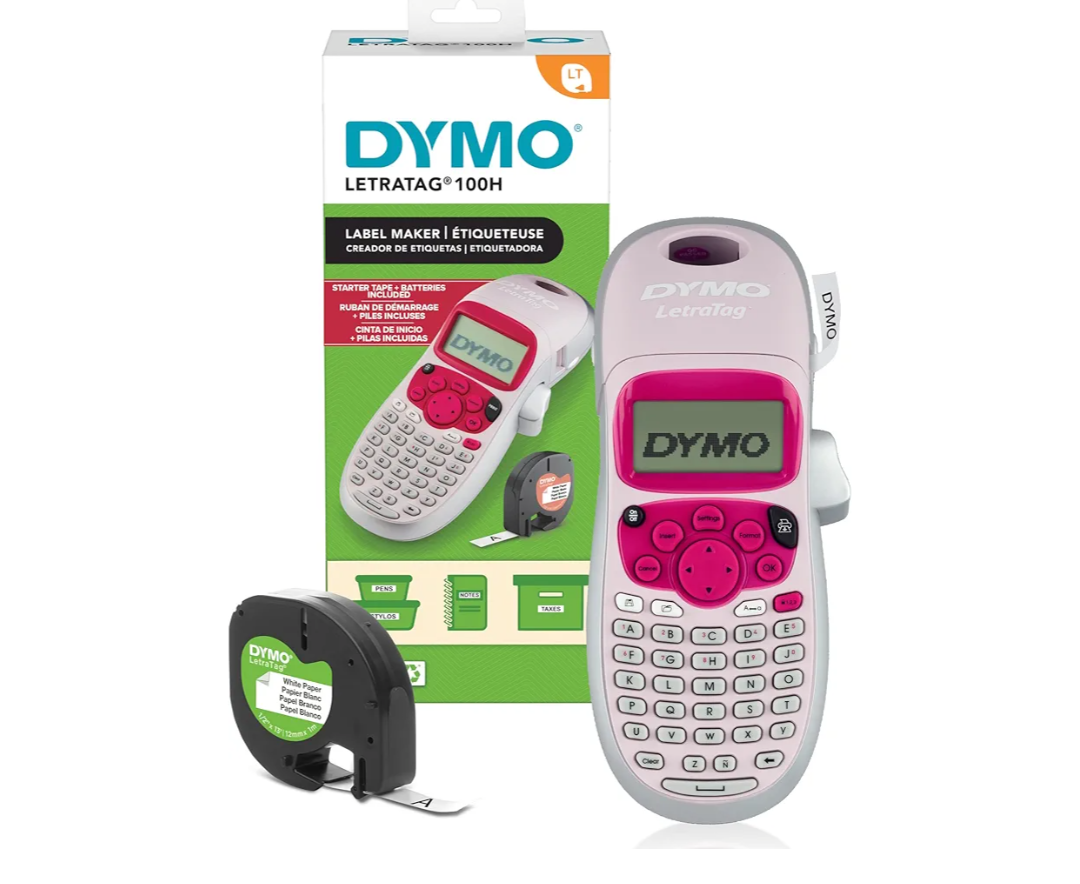 Dymo S0883990 LetraTag Handheld Label Maker, ABC Keyboard Label Printer with Easy-to-Use, 13 Character LCD Screen, for Home or Office, Blue, LT-100H, UK Version