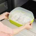 DOITOOL Microwave Steamer for Cooking Vegetables, Plastic Microwave Vegetable Steamer with Lid for Vegetables Prep Seafood Cooking (Random Color)