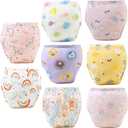 Training Pants Potty Training Underwear for Boys Girls,Toddler Potty Pants for 2T-6T,Soft Absorbent & Leak-Proof with Characters, 100% Cotton Washable (8PCS,L)