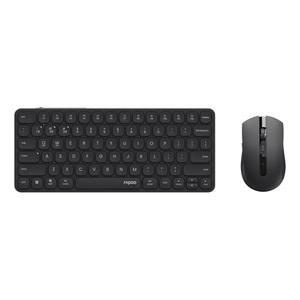 Rapoo 9050S Multi-Device Keyboard and Mouse Combo, 2.4GHz/Bluetooth 5.0/4.0 Wireless Keyboard & Mouse Set for Windows/Mac/Linux/Chrome, Support 4 Devices, Rechargeable, Silent Click, Black
