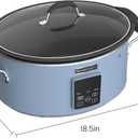 HOMECOOKIN Slow Cooker, Extra Large 10 Quart Programmable Slow Cookers, Dishwasher Safe Glass Lid & Crock, Kitchen Appliance for Families and Gatherings,Blue