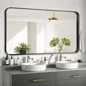 Fabuday Bathroom Wall Mirror Over Sink - 20x40 Inch Balck Framed Bathroom Mirrors for Vanity, Dresser, Large Black Matte Mirrors for Bedroom, Restroom, Farmhouse, Entryway Decor