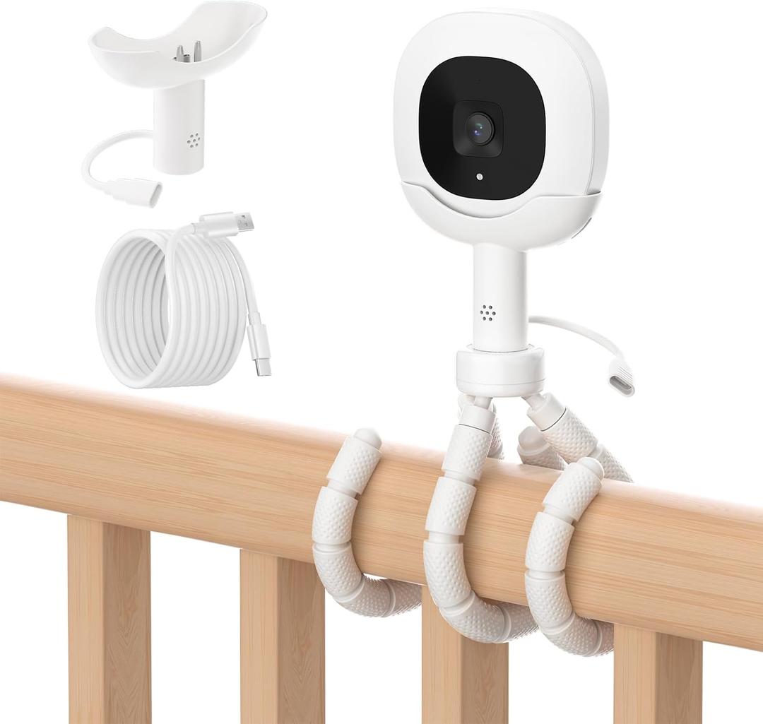 Upgraded Tripod Charger Stand Compatible with Nanit ProPlus Baby Monitor & Original Camera with Type-C Charging Port Connector Mount and 10FT Power Cable,Travel Baby Monitor Accessory